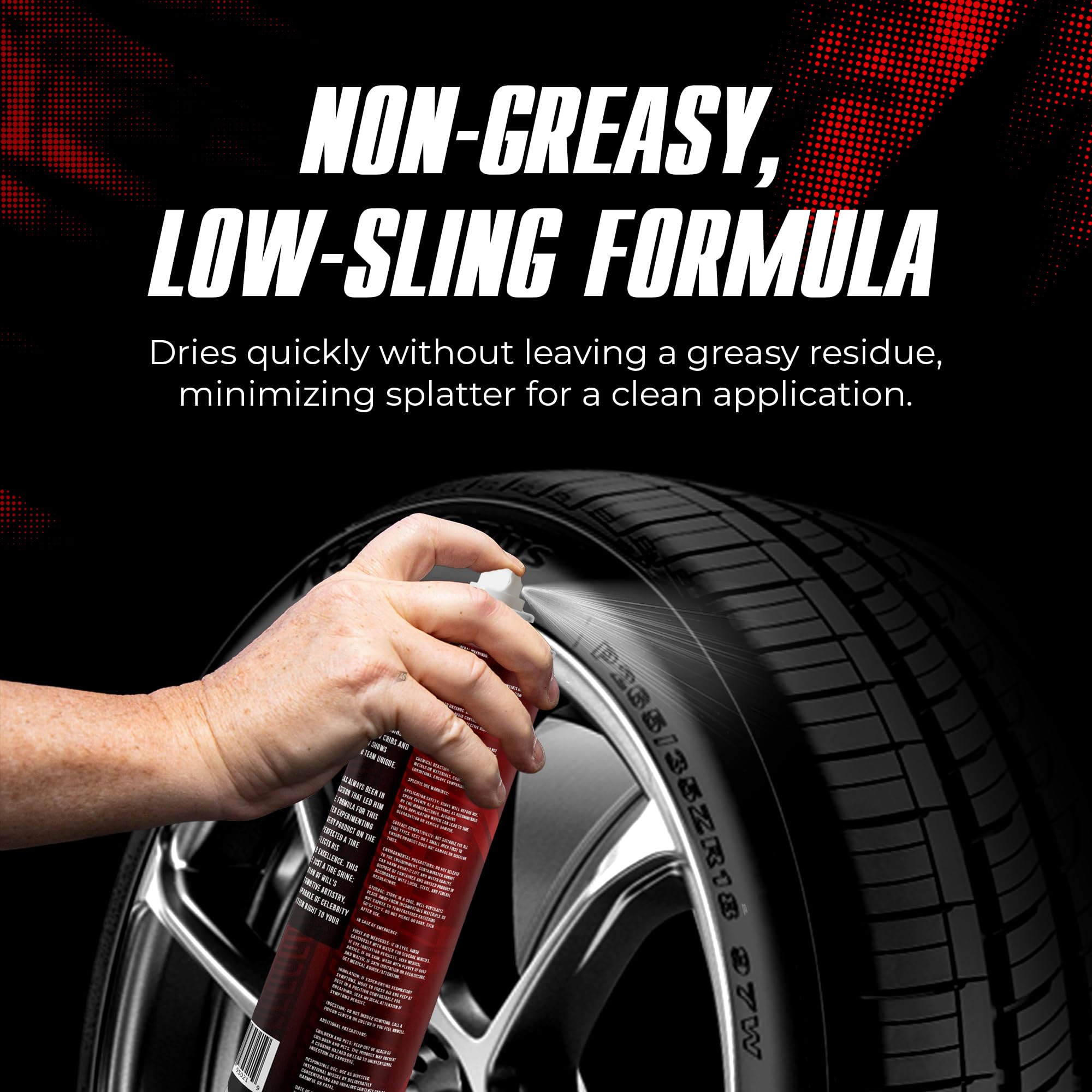TEAM ÚNICO Tire Shine Satin - 510,3 g, lote de 6 | Fórmula avanzada para un brillo satinado duradero | Protege los neumáticos contra grietas y decoloración | Spray no graso, de baja eslinga