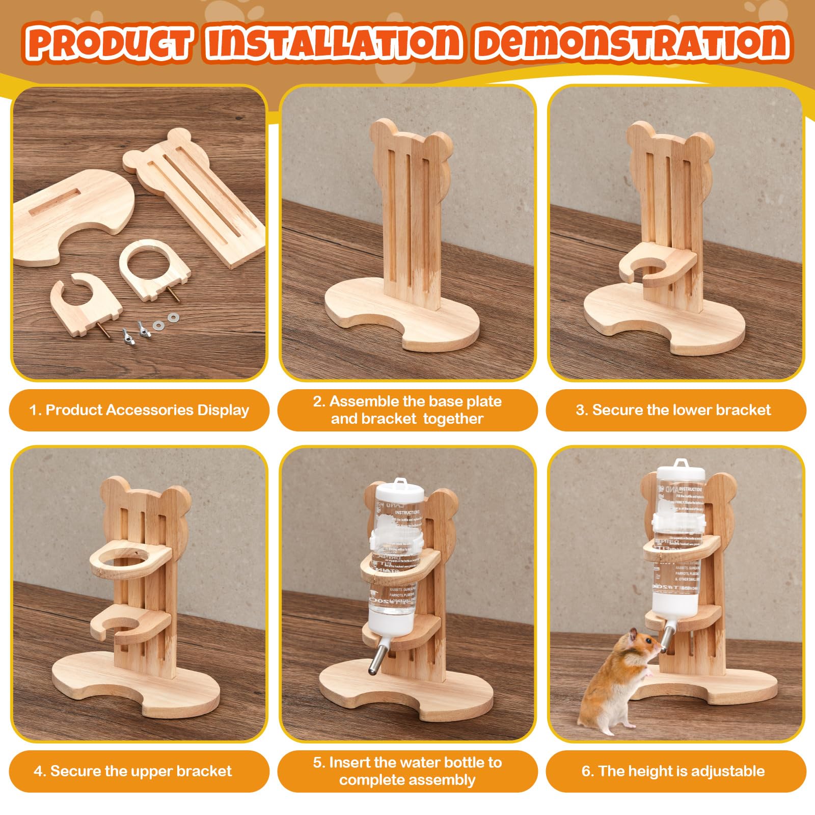 Lot de 19 jouets pour hamster, tronc d'arbre en bois, tunnel, tube silencieux, roues d'exercice, bouteille d'eau, bol de bain de sable, 10 types de jouets à mâcher pour hamster, habitat
