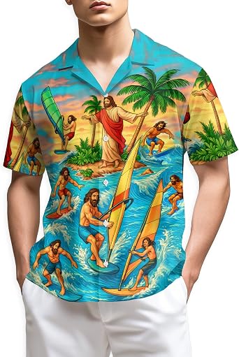 Green Softball & Baseball Bat Hawaiian Shirt for Men, Aloha Summer Beach Short Sleeve Button Down Shirts, Size S-5XL