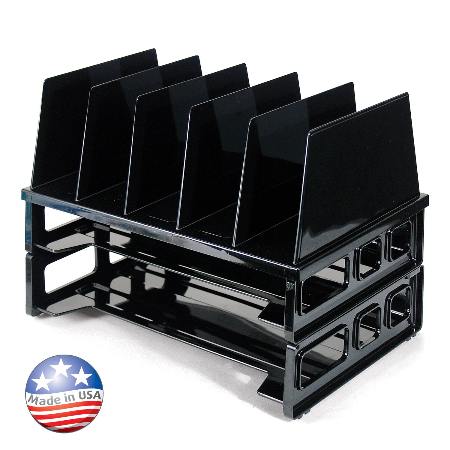 Officemate Carta bandejas y Vertical Sorter, Color Negro