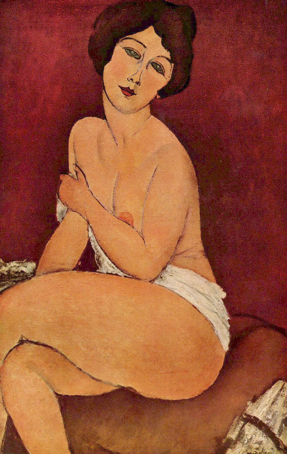Amedeo Modigliani Nu Féminin art mat d'archive sous cadre marron