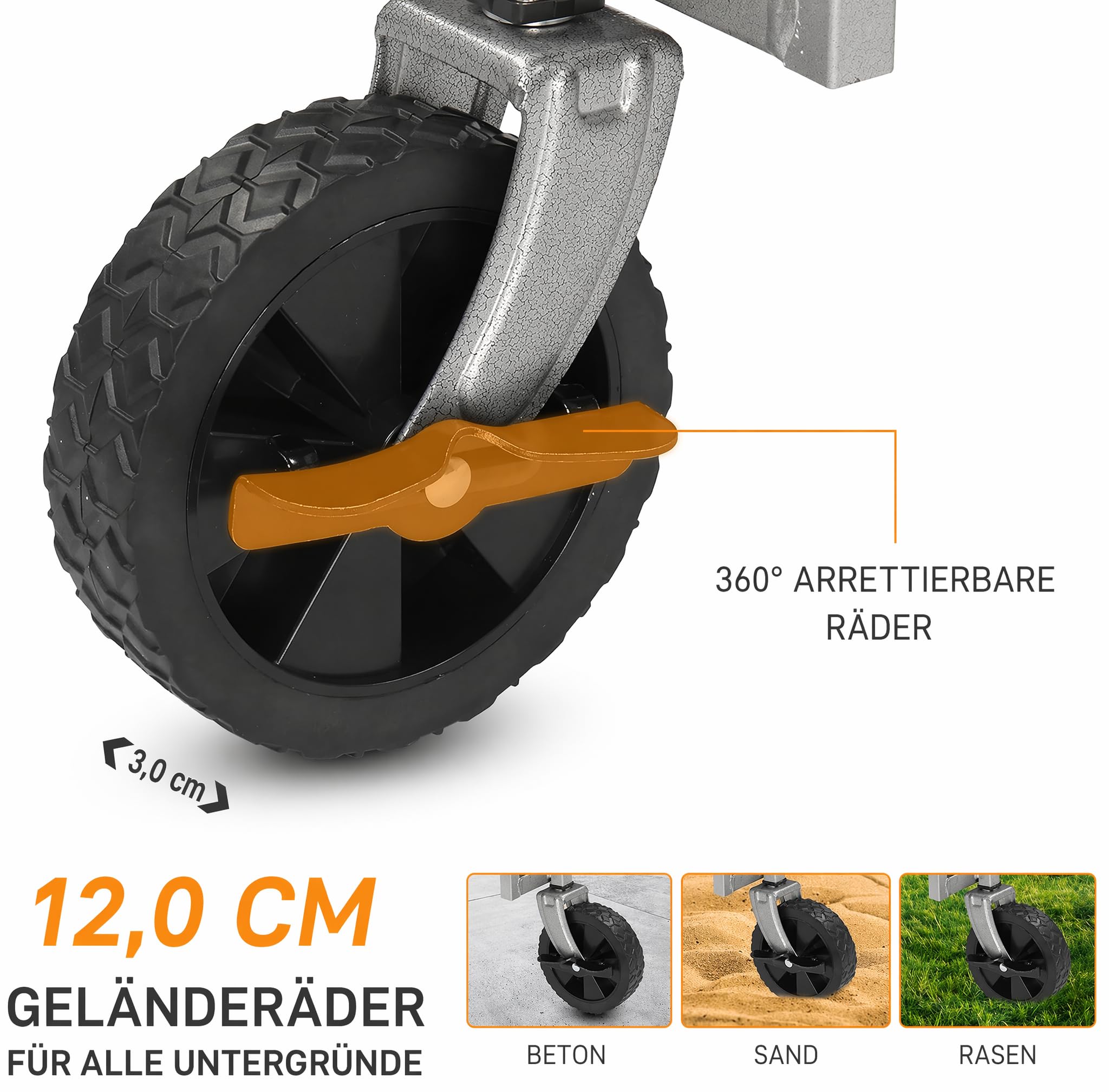 LEADZM Bollerwagen Faltbar, Handwagen 100 kg Tragkraft - für Camping, Einkäufe & Outdoor, 74,5 x 45 x 85 cm (Schwarz)