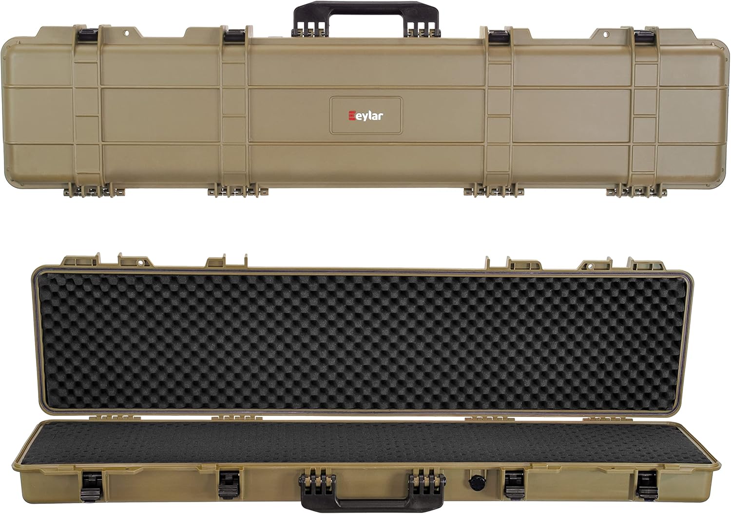 Eylar 49 Inch Slim Rifle Hard Case with Foam, Waterproof & Crushproof, Fits Single Rifle, Auto Pressure Valve with Lockable Fittings