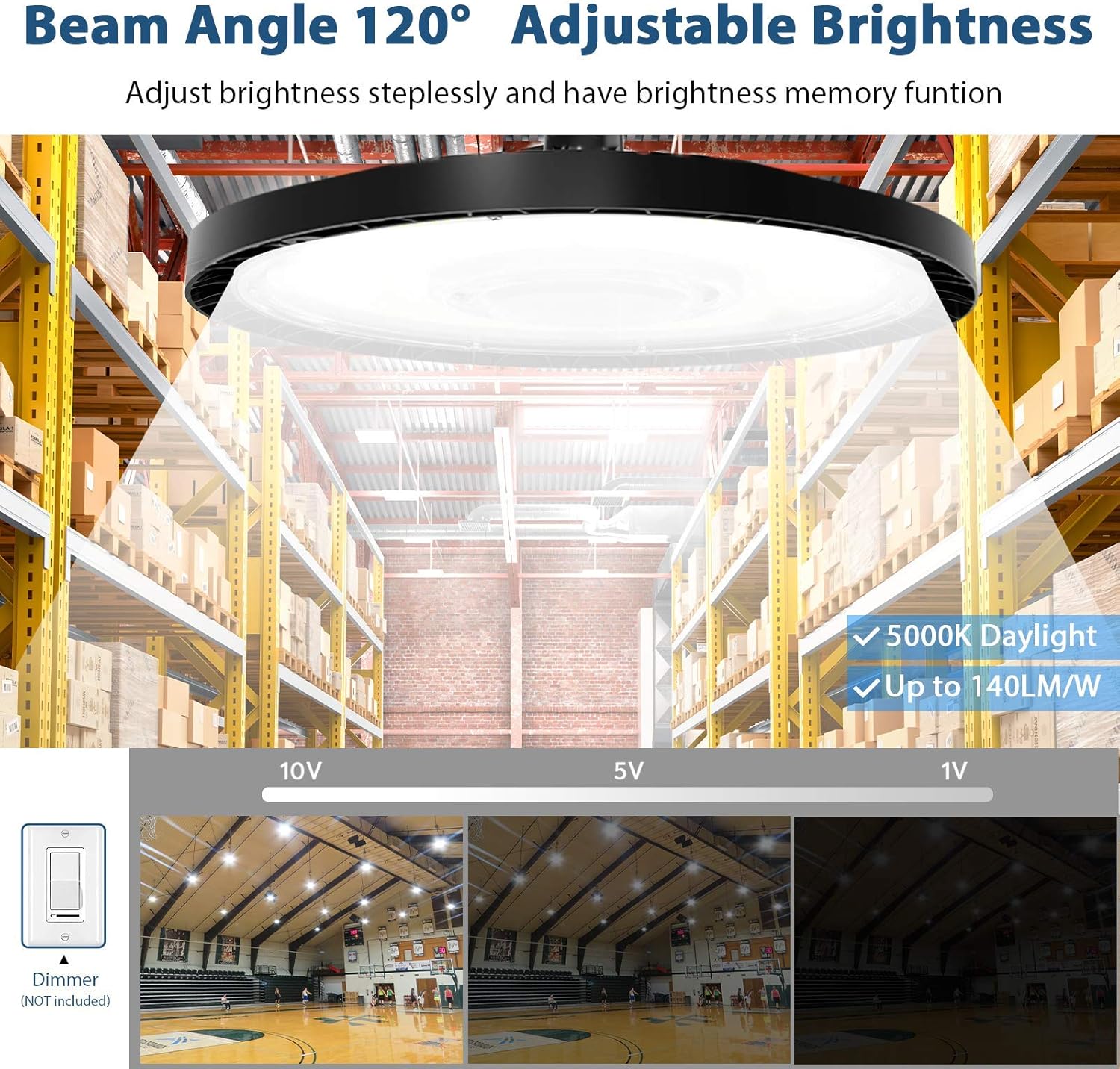 60% Off Discount EHH UFO Led High Bay Light, 200W 28000Lm Commercial Bay Lighting, UL&DLC Certified, 5000K 1-10V Dimmable, AC100-277V, IP65 Waterproof Suitable for Warehouse Shop Factory Stadium One-Day Sale: Up to 40% Off EHH UFO Led High Bay Light, 200W 28000Lm Commercial Bay Lighting, UL&DLC Certified, 5000K 1-10V Dimmable, AC100-277V, IP65 Waterproof Suitable for Warehouse Shop Factory Stadium