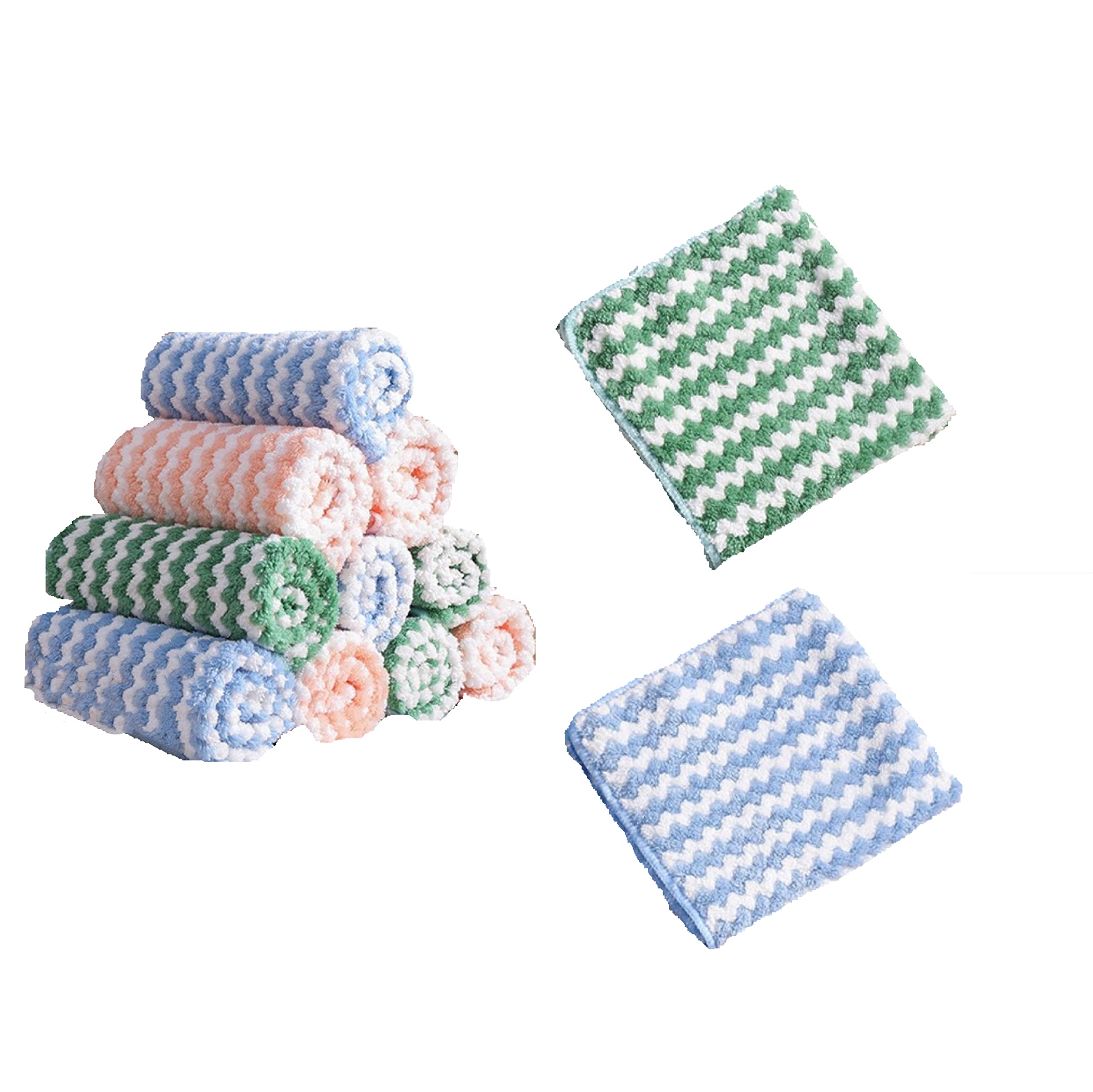 Namzi 6pcs Microfiber Kitchen Dish Cloths Super Soft and Absorbent Fast Drying Cleaning Cloth 10 * 10inch(Mix Color)