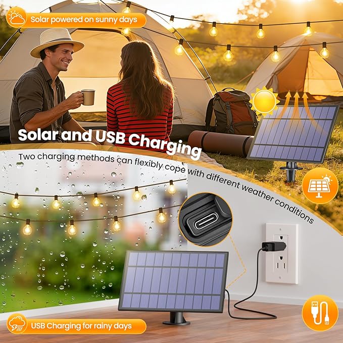 Mlambert 25FT Luces Solares para Exterior LED G40 miniatura 2