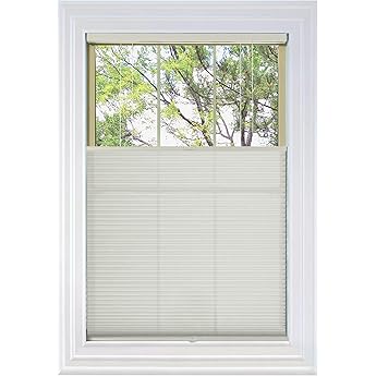 BlindsAvenue Cordless Top Down Bottom Up Cellular Honeycomb Shade, 9/16" Single Cell, Light Filtering, Winter White, Size: 71" W x 48" H