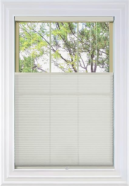 BlindsAvenue Cordless Top Down Bottom Up Cellular Honeycomb Shade, 9/16" Single Cell, Light Filtering, White Dove, Size: 37" W x 72" H