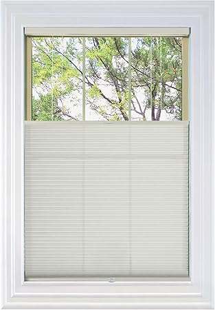BlindsAvenue Cordless Top Down Bottom Up Cellular Honeycomb Shade, 9/16" Single Cell, Light Filtering, White Dove, Size: 37" W x 72" H