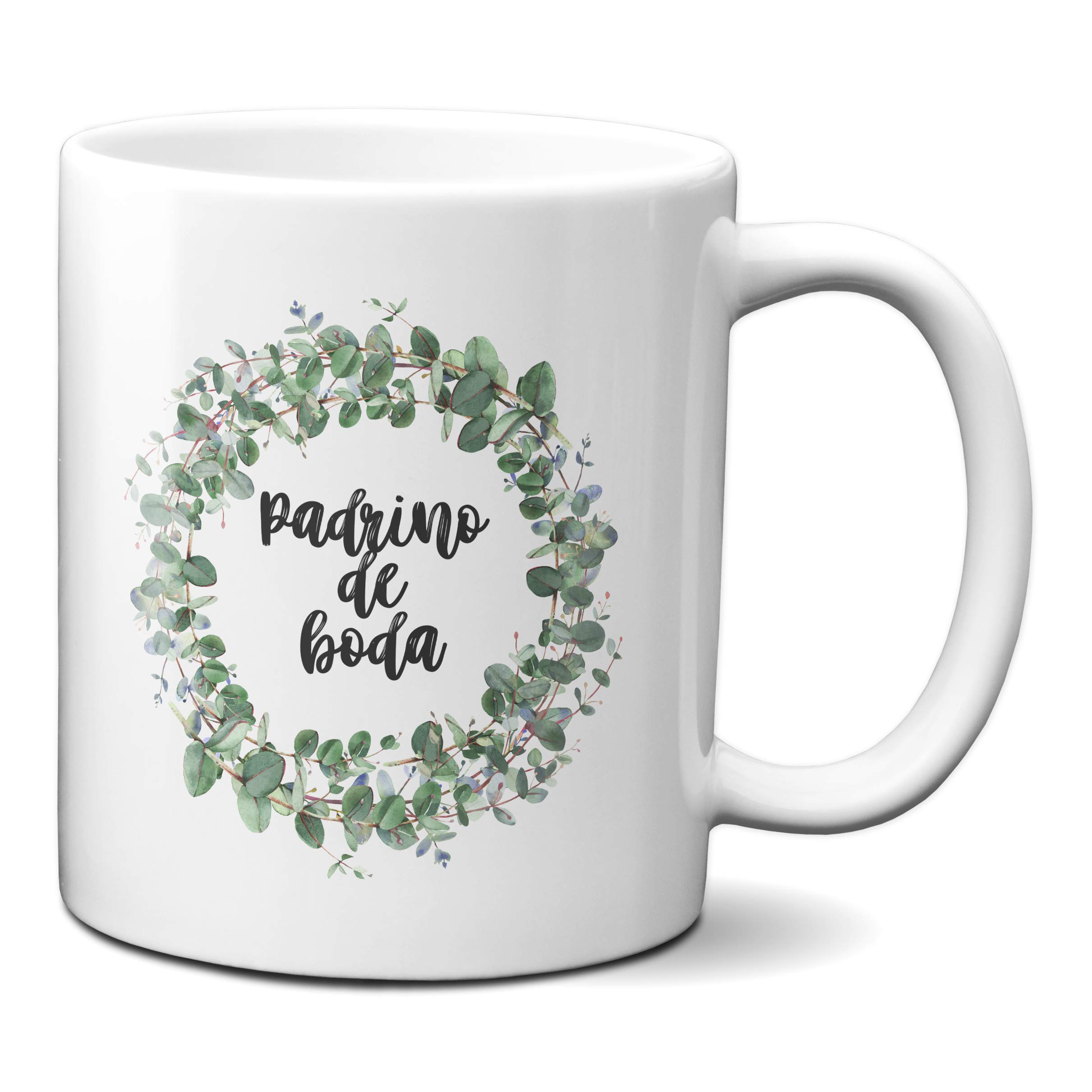 Planetacase Taza Desayuno Padrino de Boda Regalo Detalle Novios Pareja Ceramica 330 mL