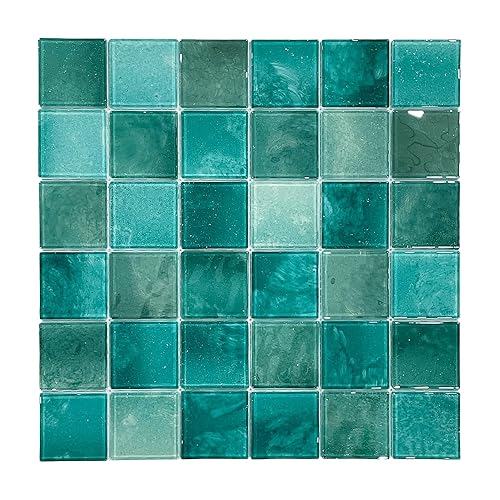 9 Sheets Glass Mosaic Tiles Backsplash, Pool Tiles,12" x 12"
