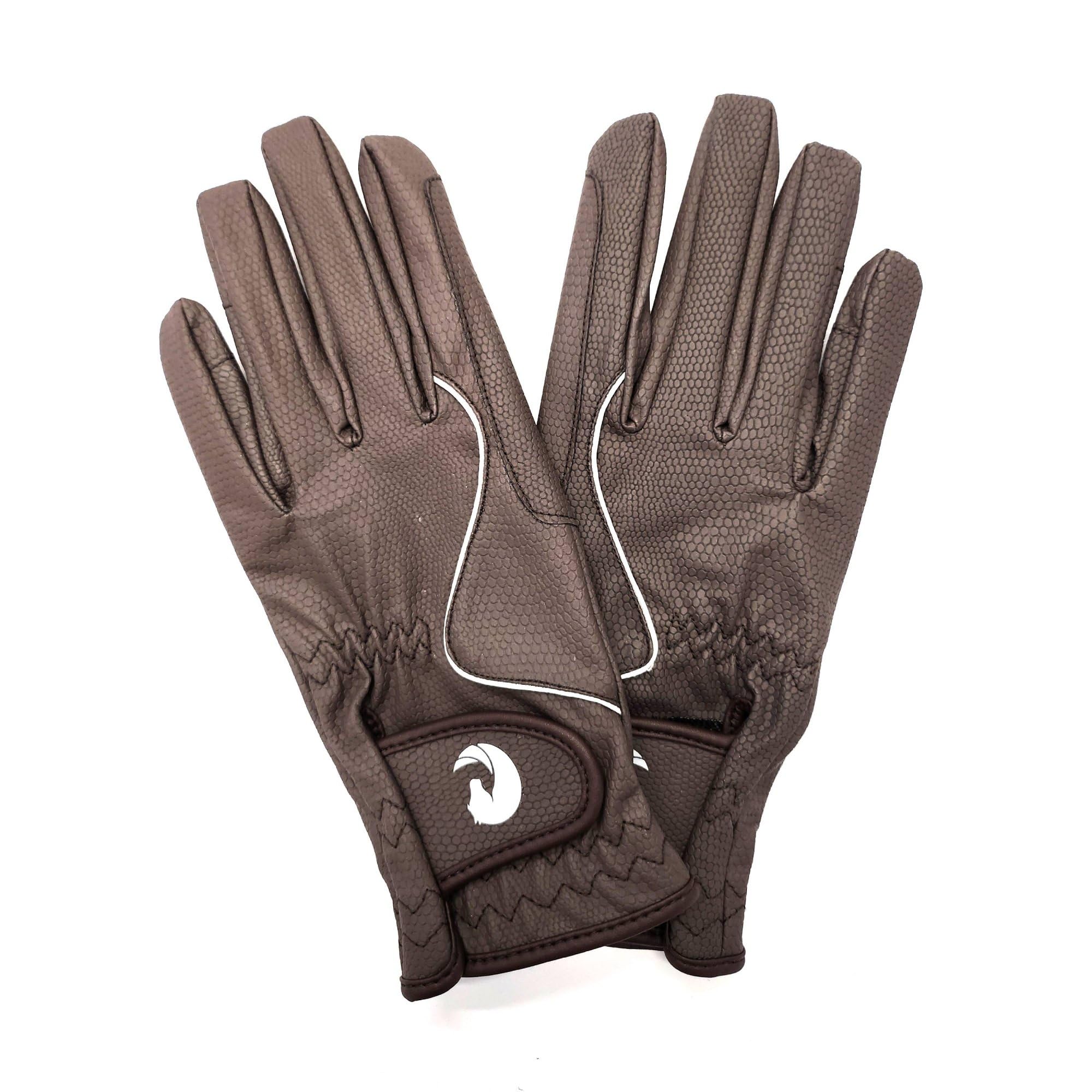 Oypla Coco Equestrian Brown (XS) Breathable Synthetic Leather Horse Riding Gloves โ image 1