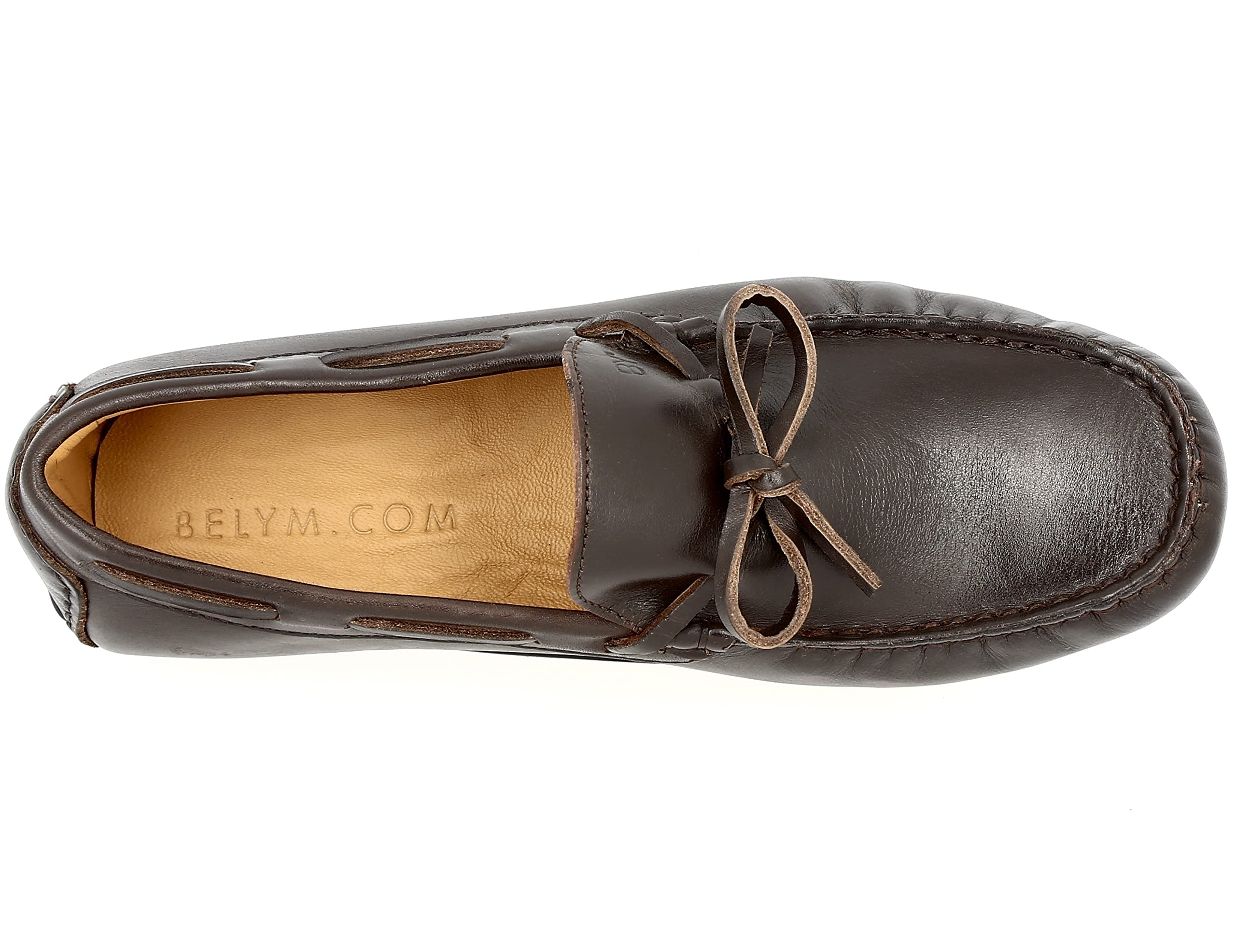 Mocassin garçon en Cuir Véritable Marron 607