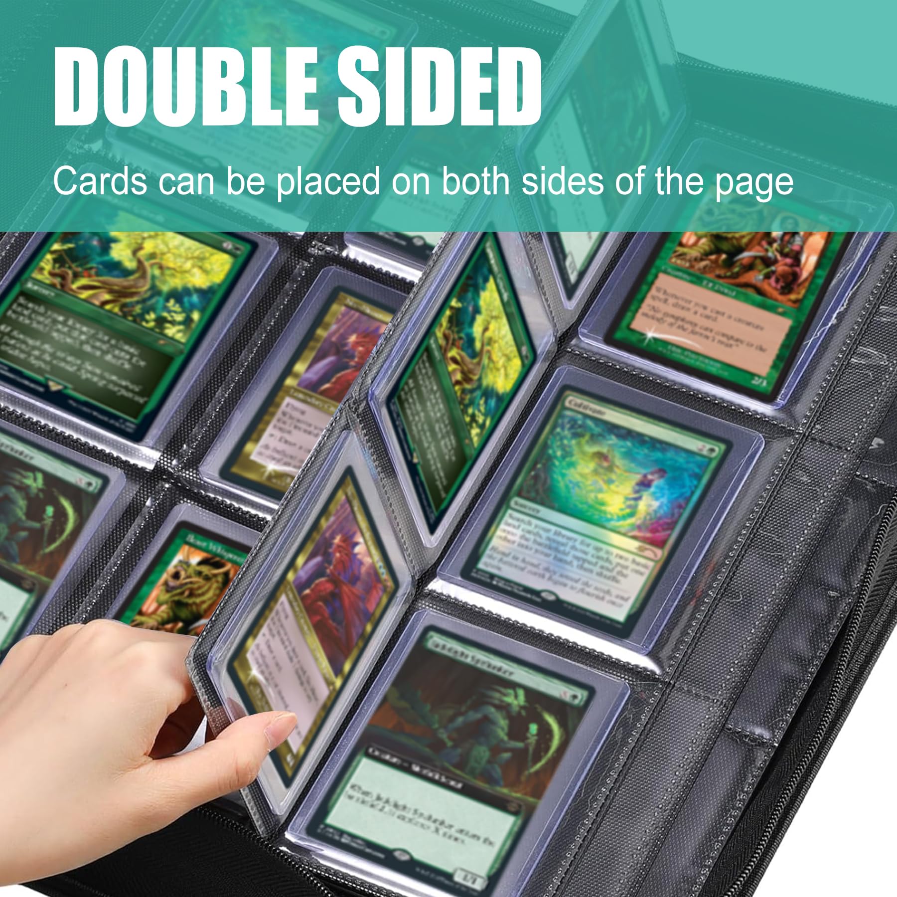 Toploader Binder, One Piece Top Loader Card walizka do przechowywania, 9 kieszeni, etui na 288 kart 3" × 4", karty TCG MTG, album kolekcjonerski, wyświetlacz