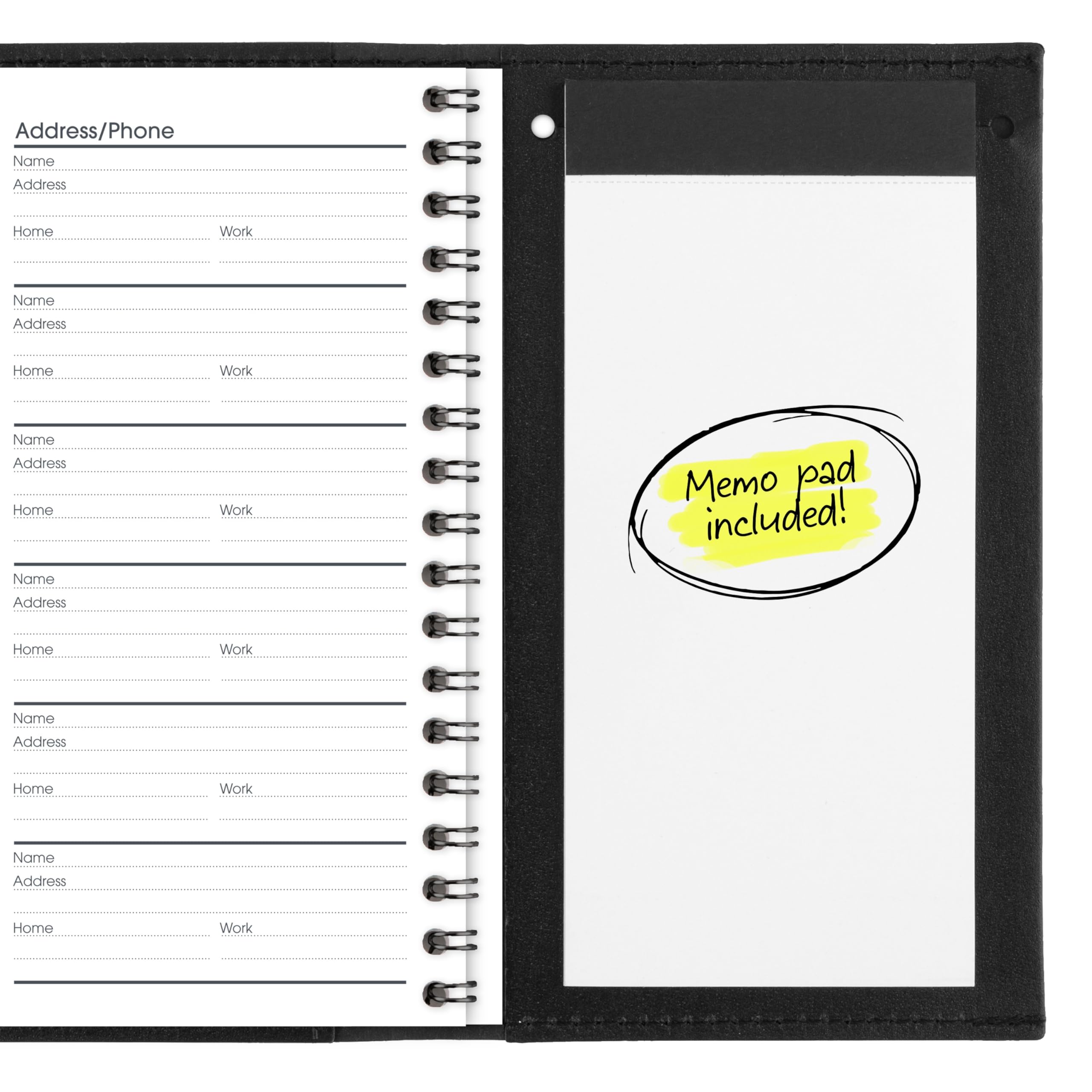 AT-A-GLANCE Agenda settimanale 2027, ricaricabile, 8,3 x 15,9 cm, formato tascabile, ogni ora, nero (700080527)