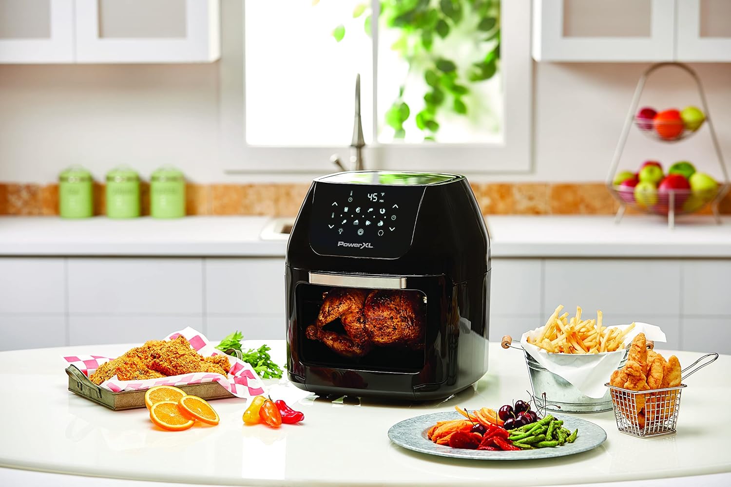 Buy PowerXL Air Fryer Oven 10 Quart Hot Air Fryer, Rotisserie and Food