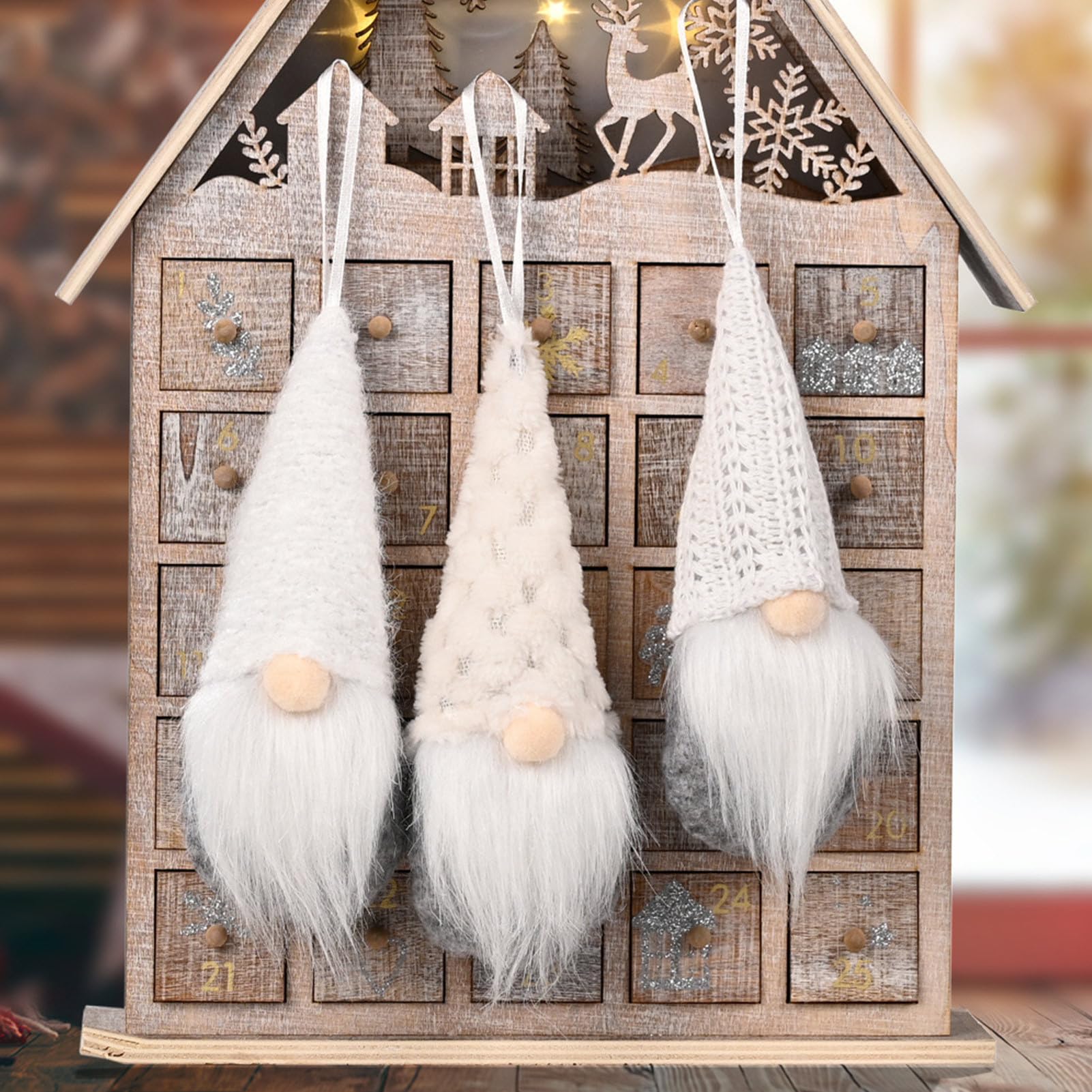 Weihnachtswichtel Figuren 30 Cm (2 Stück) | Skandinavische Deko Für Innen & Außen | Aus Plüsch & Filz Handgefertigt