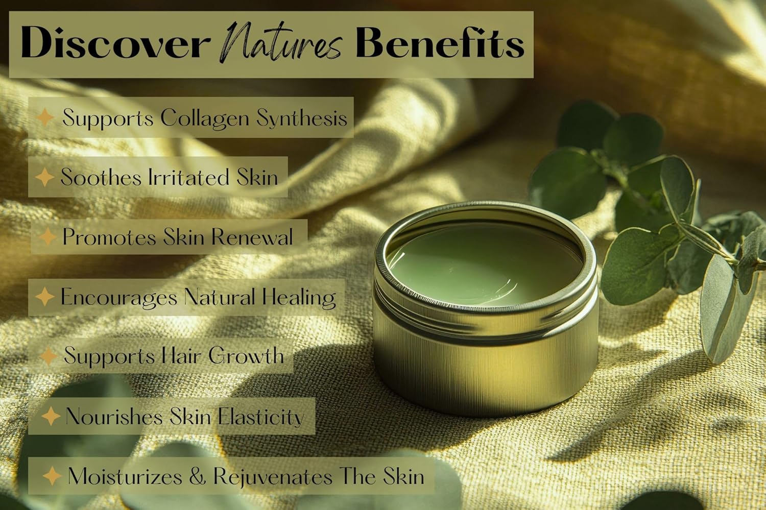 Gotu Kola Salve - Centella Asiatica - Organic Collagen Support - Hair Growth, Wound Healing, Scars, Skin Regeneration - Handmade in The USA (4oz)