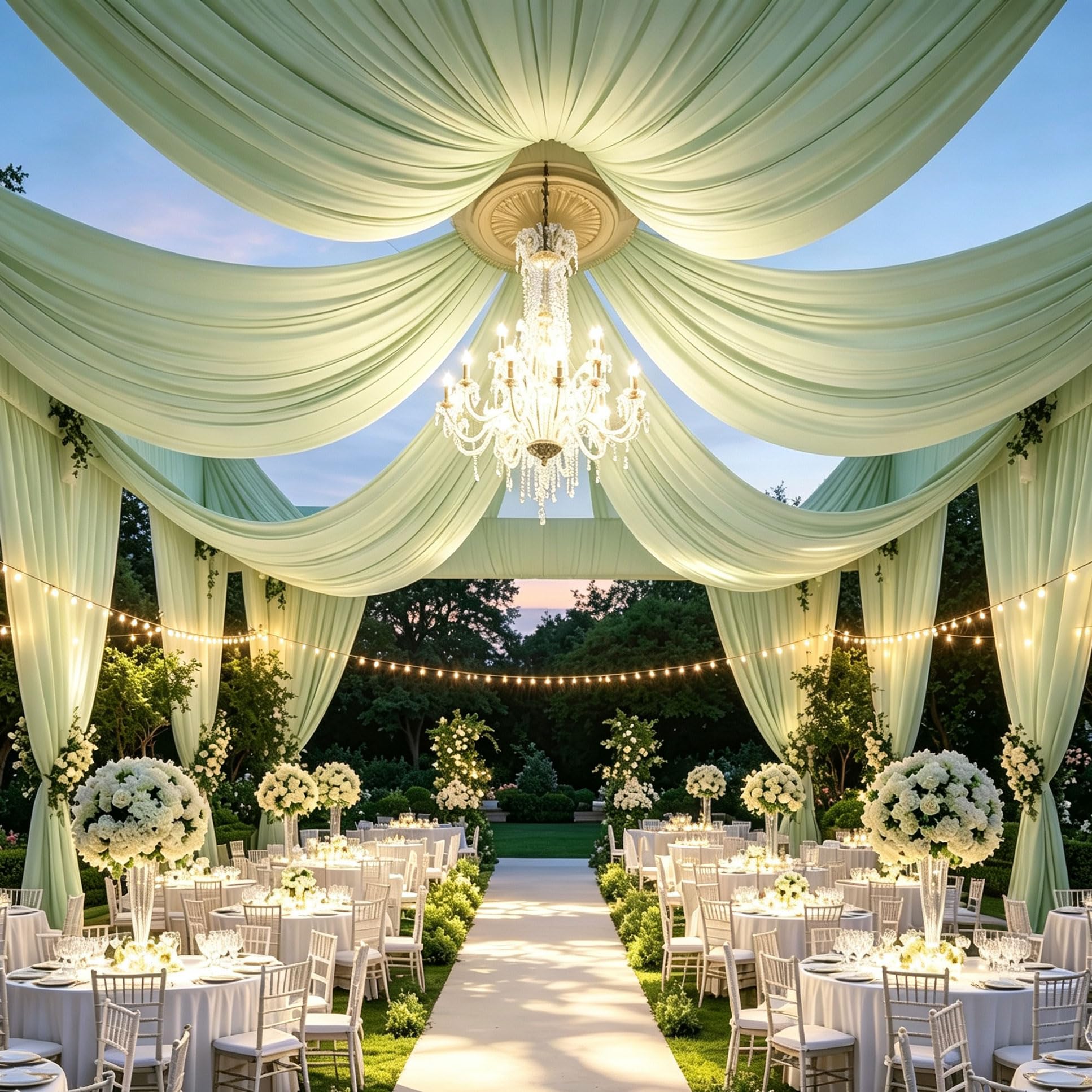 2 Paneles de Paño para Techo 150x600cm para Bodas y Fiestas