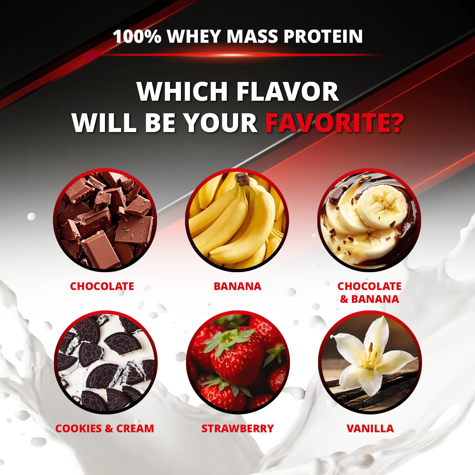 IMMORTAL NUTRITION Whey Mass Protein - Weight Gainer z koncentratem białka serwatkowego - 24 g białka i 80 g węglowodanów na porcję - Mass Gainer w proszku (3 kg, Czekolada)