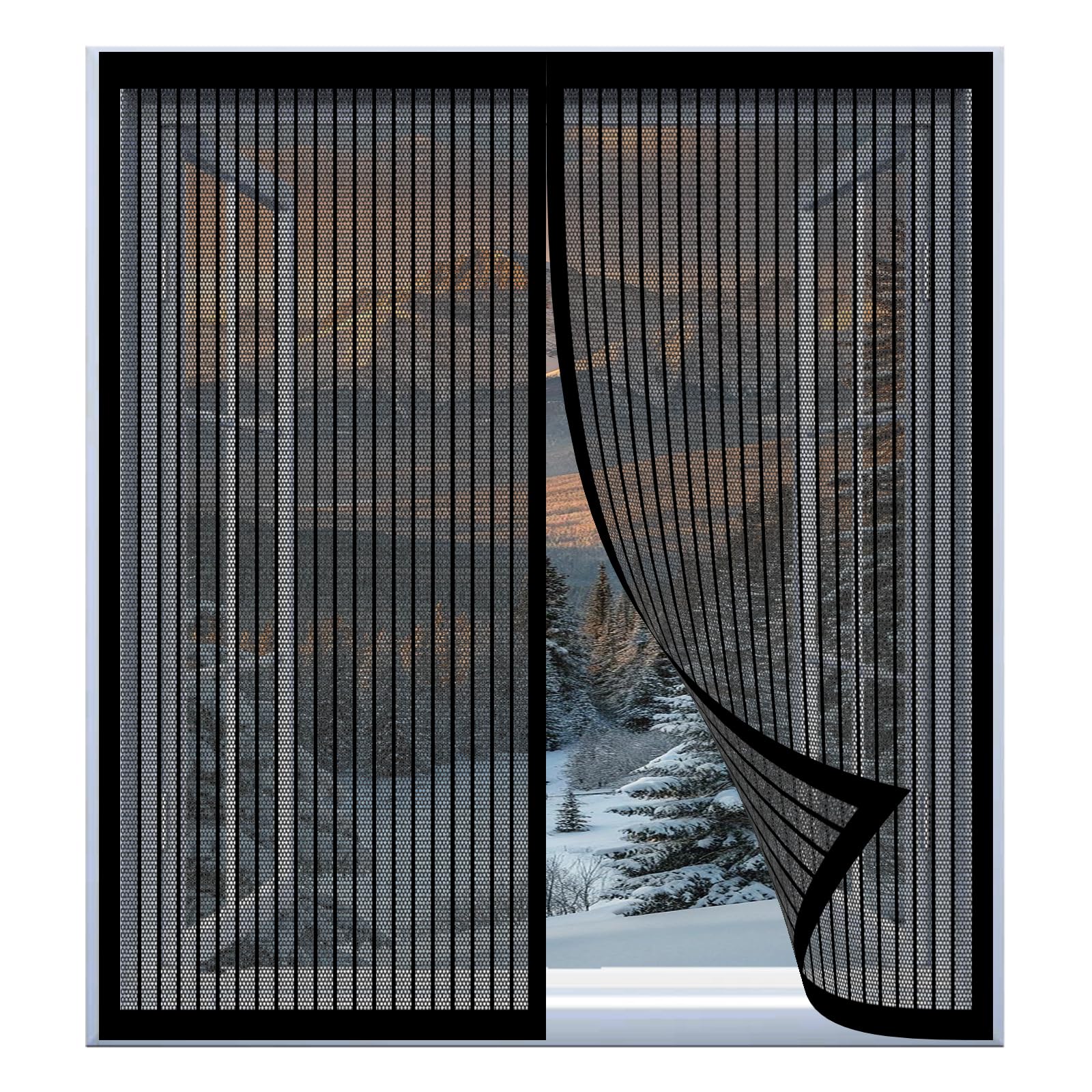 Yuanwan Black Magnetic Fly Screen Window 79 X 127 Cm Easy Installation No Drilling Or Screwing Fly Screen For Window For Windows Nets To Keep Bugs Out,