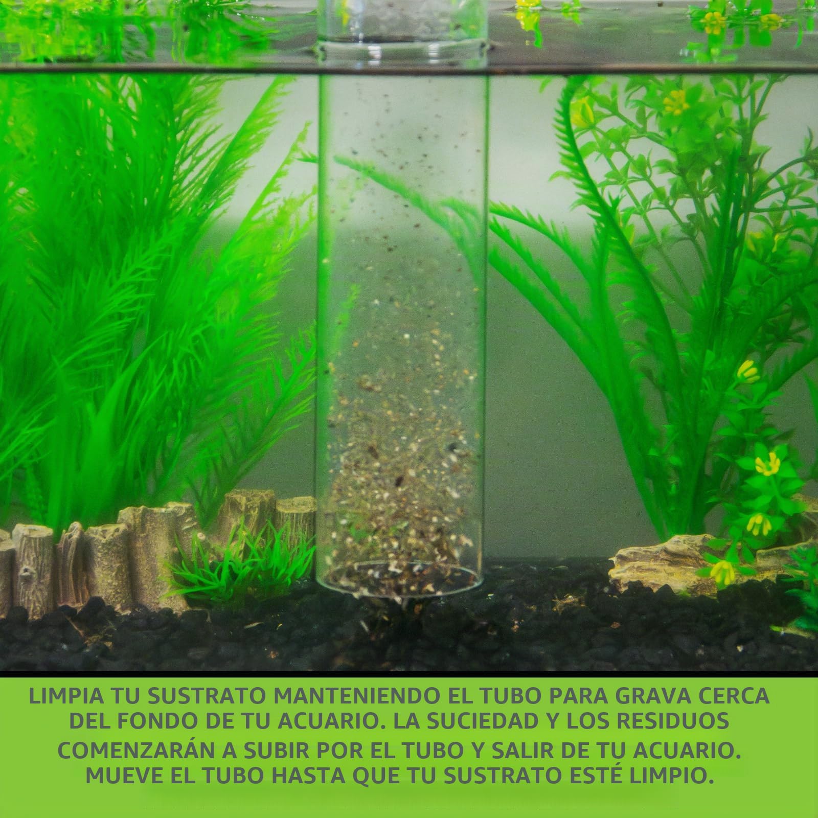 Python - Sistema de Mantenimiento de Acuario sin derrames, Limpiador de Grava y Cambiador de Agua, 50 pies