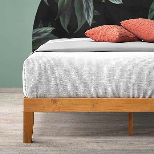 Miniatura 4 de ZINUS Alexia Marco de cama de plataforma de madera, base de madera maciza, no necesita somier, soporte de listones de madera, fácil montaje, pino