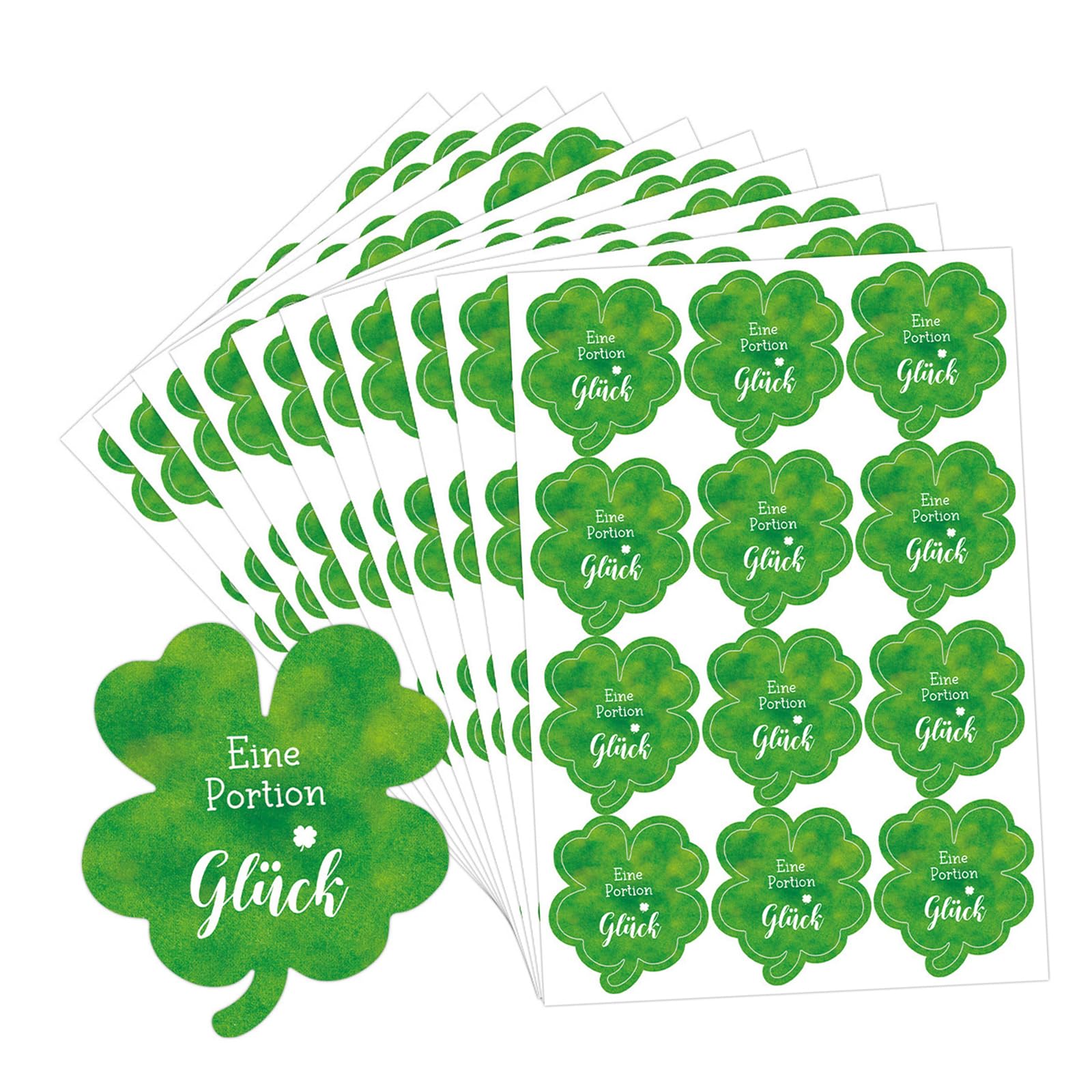Self-Adhesive Decorative Stickers 120Pcs for Scrapbooking, Envelops, Party Decors, Wrapping Labels Four Seal Label Stickers Eine Portion Glück Sticker