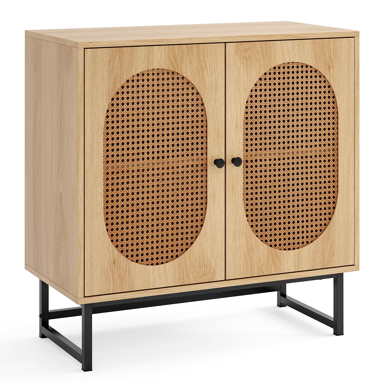 Armario WooKitchen de 2 puertas de ratán para almacenamiento de cocina