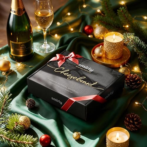 Vista 5 de Smirly Juego de tablas de charcutería, tabla grande de queso de bambú para servir, regalos de inauguración de la casa, regalo de boda y despedida