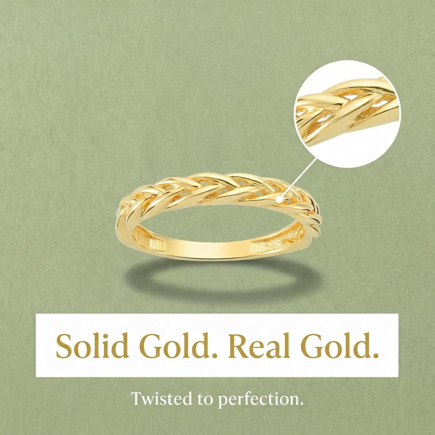 Gelin 10K Solid Gold Stackable Ring for Women