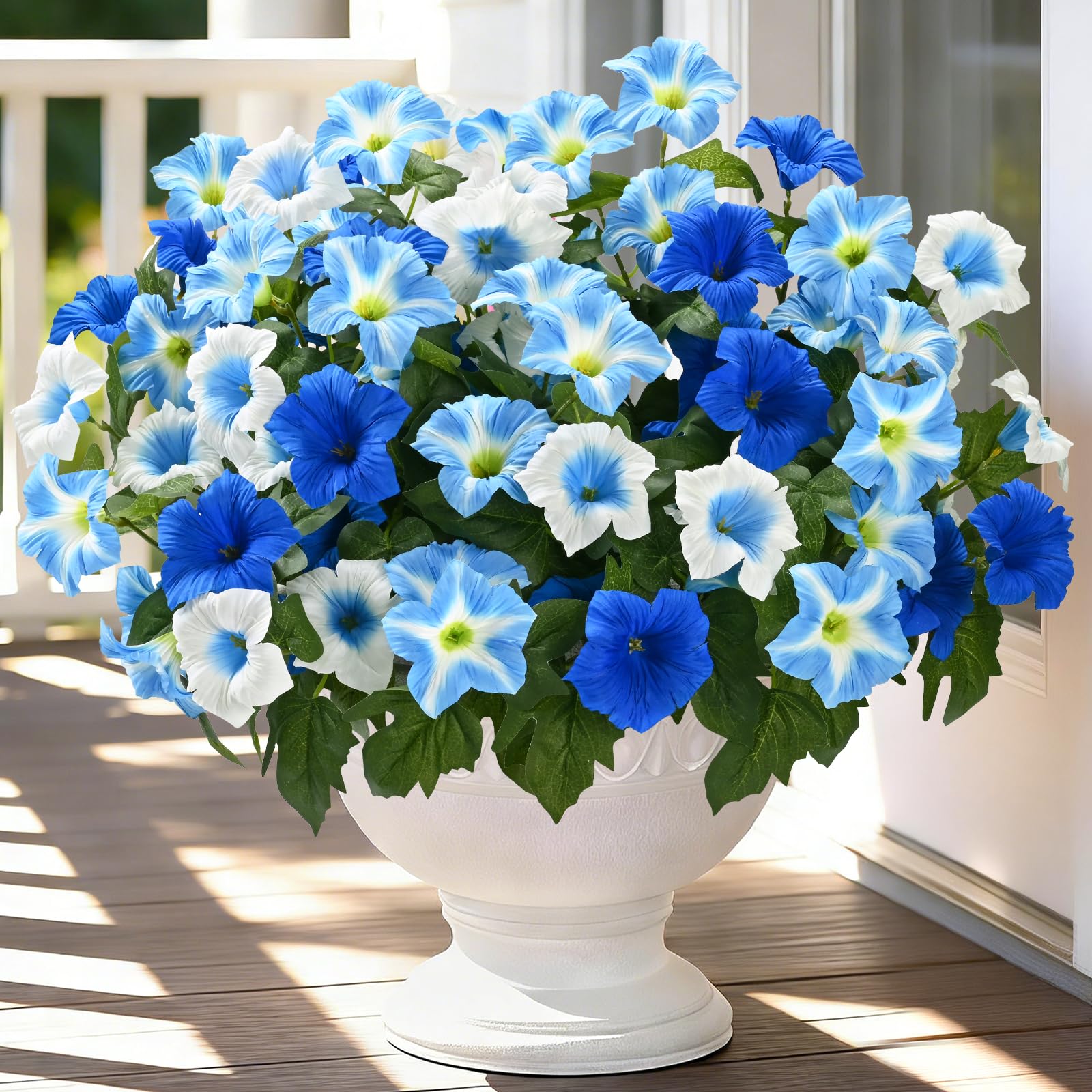 MARTINE MALL 4 Bundles Realistic Fake Outdoor Flowers