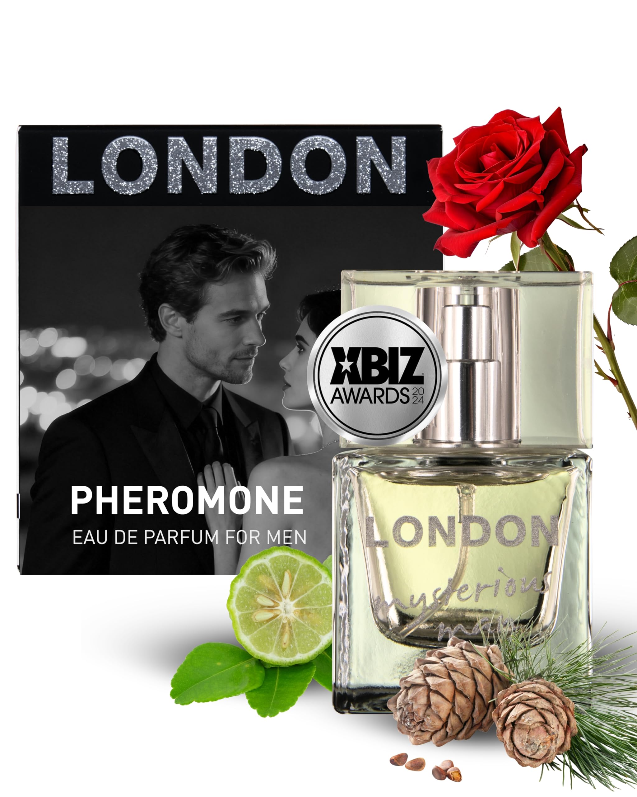 HOT Pheromone Parfum London Man 30 ml I Maskuliner Herrenduft mit vielschichtigen Duftnoten & Pheromonen I Für unbeschreibliche Anziehungskraft I Parfum Herren
