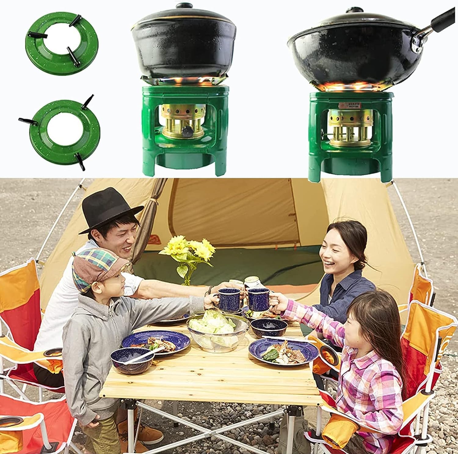Raumheizungen Campingkocher, tragbarer Gas-Paraffin-Heizer for den Außenbereich, Kerosin-Ofenbrenner, Outdoor-Camping-Kochzubehör, for 2–3 Personen