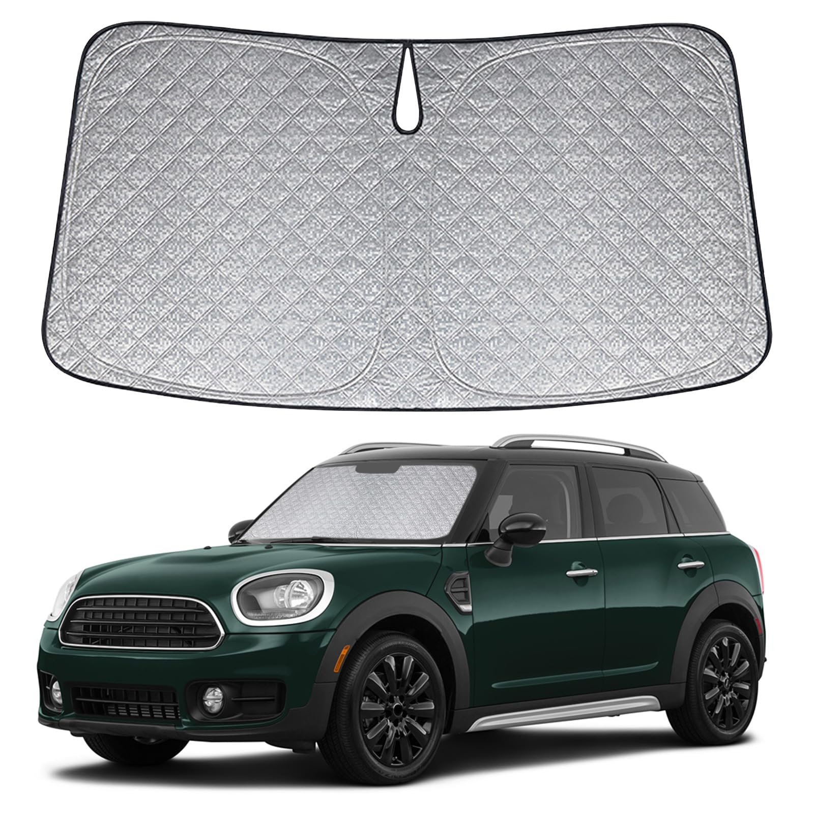 Pare-Soleil Anti-UV pour Pare-Brise Avant Remplacement pour Mini Countryman R60/F60 2010-2024, Pare Soleils pour Voiture à l'intérieur Pliable Couverture, Protection Anti-poussière Réfléchissante UV