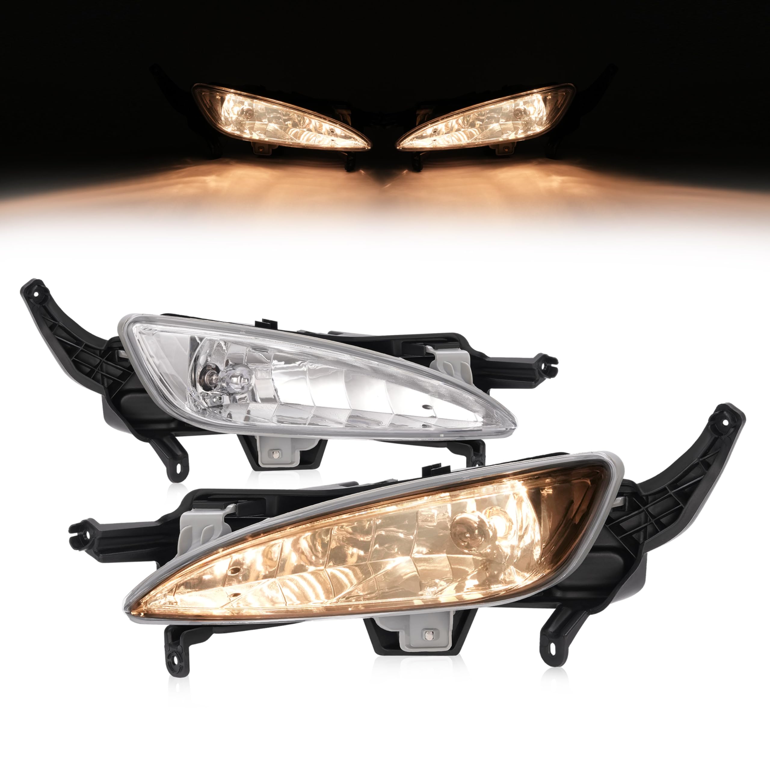 HECASA Fog Light Compatible with 2011-2013 Kia Optima LX EX Bumper Driving Fog Lamps Left & Right Side Clear Lens Plastic Replacement for KI2593124 922022T010 KI2592124 922012T010 w/Switch Wiring