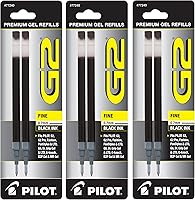 Vista 3 de Pilot, G2 - Recambios de tinta de gel, punta extrafina de 0.020 in, color azul, paquete de 6