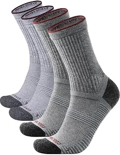 Juclise Men's Merino Wool Hiking Socks, Lightweight Micro Crew with Arch Support
