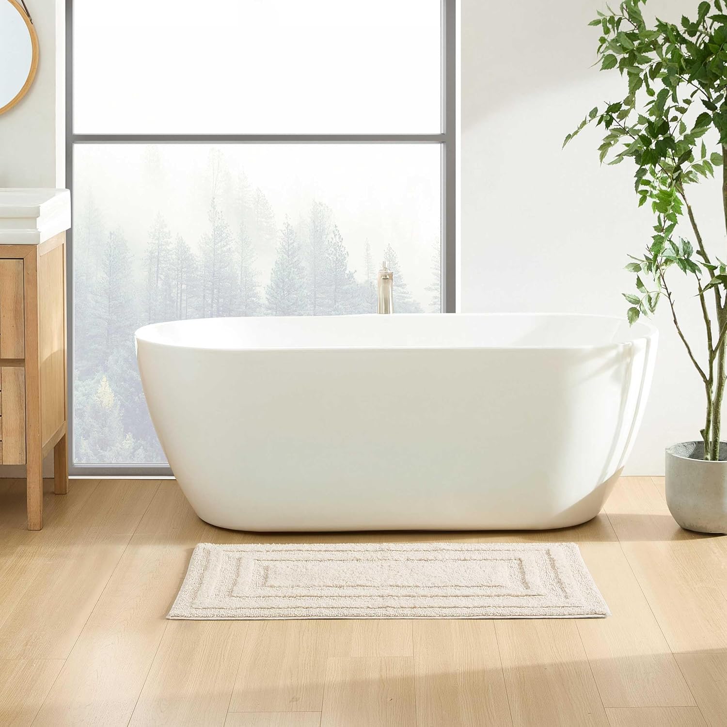 Eddie Bauer - Bath Rug, Soft Plush Tufted with Skid-Resistant Backing, Quick Dry & Super Absorbent (Logan Beige, 24" x 40") Logan Beige 2' x 3'4" (Rectangular) image 3 of 7 B0F2541CZ7