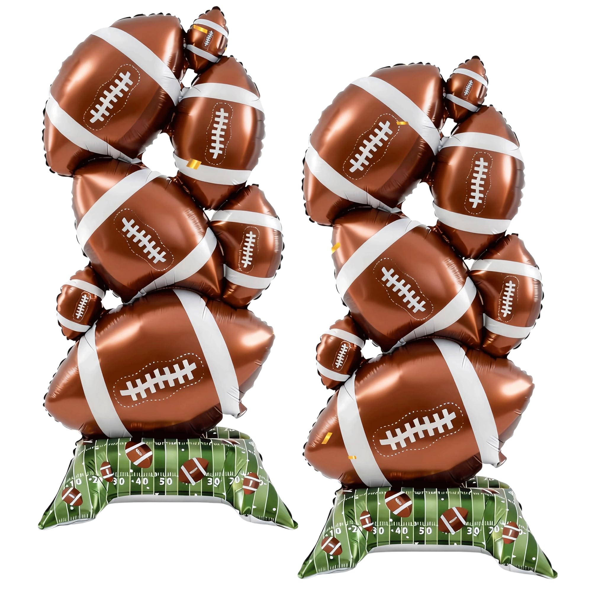 OPUHOHR 2 Pcs Football Party Decorations, Standing Rugby Ball Foil Balloons, Sports Party supplies football Decorations for Birthday, Game Day & Sports Theme Party