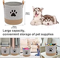 Vista 3 de Cesta de juguetes para perros de cuerda de algodón, canasta de juguetes para cachorros, canasta de lavandería, canasta de almacenamiento de mantas