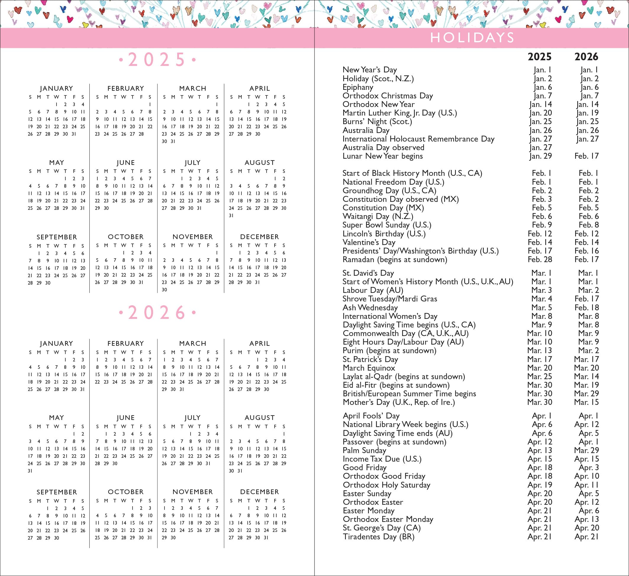 2025-26 Tree of Hearts 2-Year Pocket Planner (24-Month Calendar), multicolor - Image 2