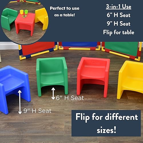 Miniatura 101 de Children's Factory Adapta-Bench, CF910-057 Almond, asientos flexibles para niños, aulas, muebles preescolares y de guardería, sillas para niños