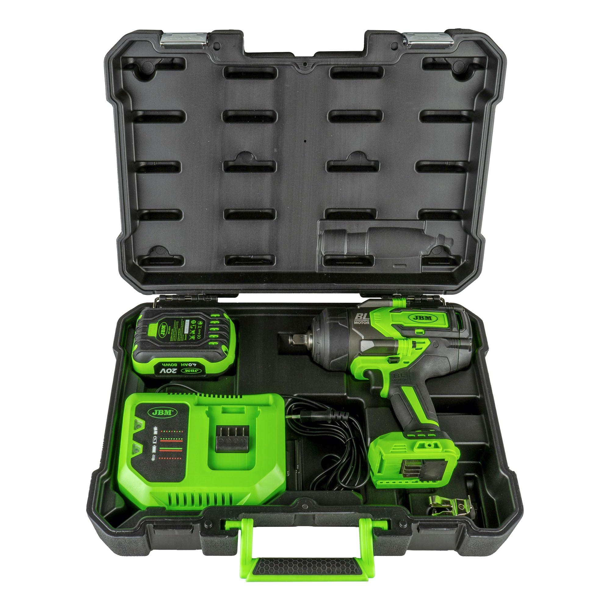 JBM JBM60044C Pistola de impacto brushless a batería de ½ (1300 nm) con maletín (INCLUYE BATERÍA Y CARGADOR)