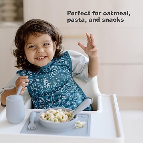 Miniatura 6 de ezpz Mini tazón (rubor) 12 meses + Mantel individual de succión 100% silicona + cuenco para niños pequeños Viene con una bolsa de viaje
