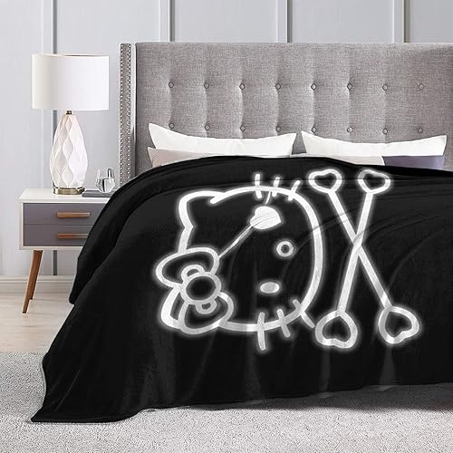 Miniatura 5 de Manta de franela con diseño de dibujos animados kawaii con gatos rosados, ligera, suave y cálida, para sofá o cama, regalos para niñas y mujeres,