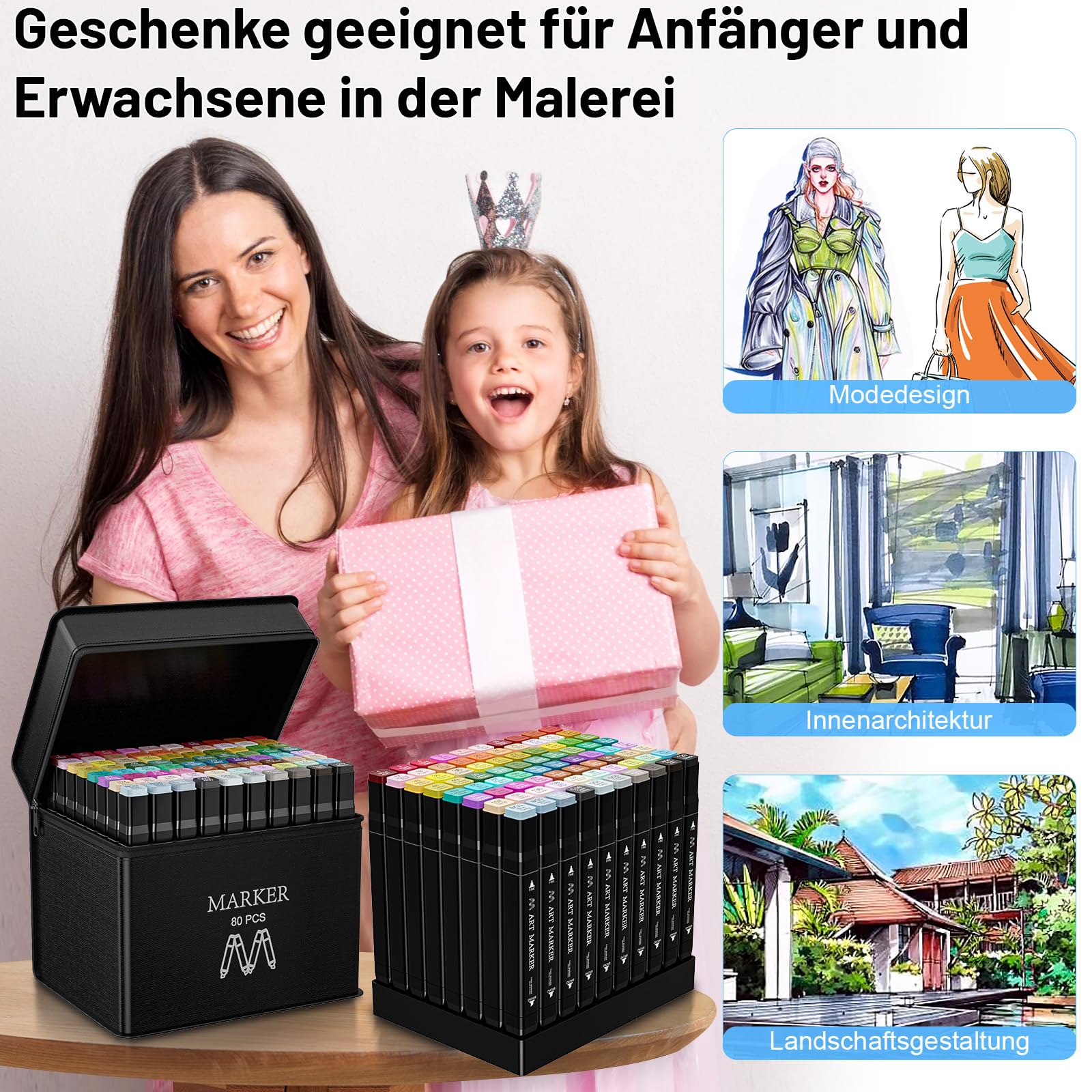 Pennarelli A Doppia Punta 80 Colori | Marker Professionali Per Sketch E Illustrazioni | Asciugatura Rapida - Foto 11