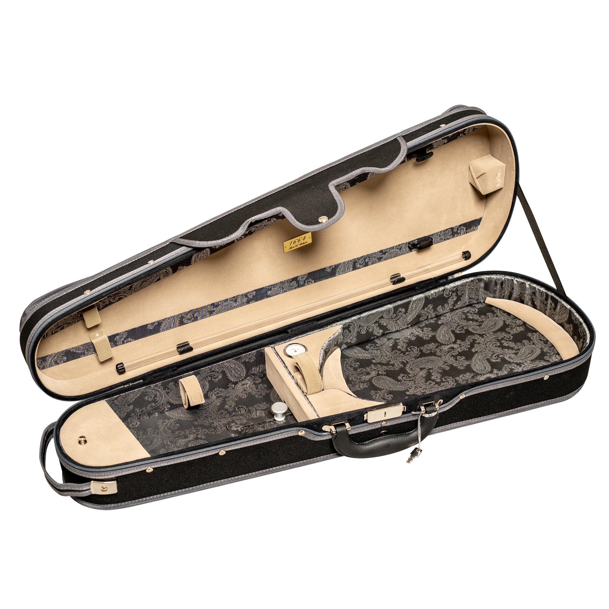 MI&VI AW-9001S Professional Hard Wood Viola Case (Full Size) | Luxury Silk Interior | Lightweight | | Hygrometer | Thermometer | Adjustable 15