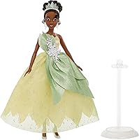 Vista 5 de Mattel Juguetes de princesa Disney, muñeca Tiana coleccionista que celebra los 100 años de maravilla de Disney, inspirada en la película La princesa