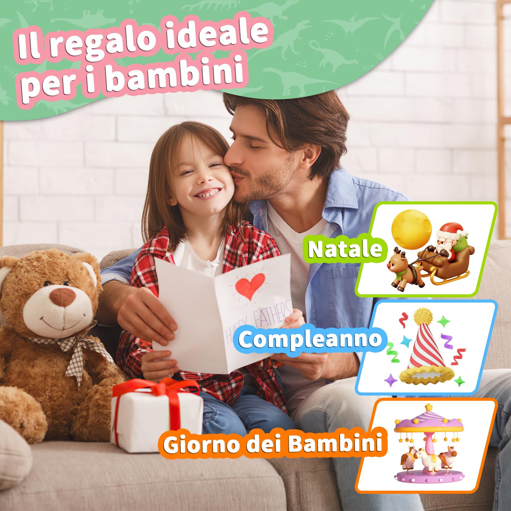 Flashcards Parlanti Giocattoli Montessori, Giocattoli Educativi per Bambini, 224 Parole 14 Temi, Autismo, Regalo di compleanno Regalo di Natale per Bambino (Verde Italiano)